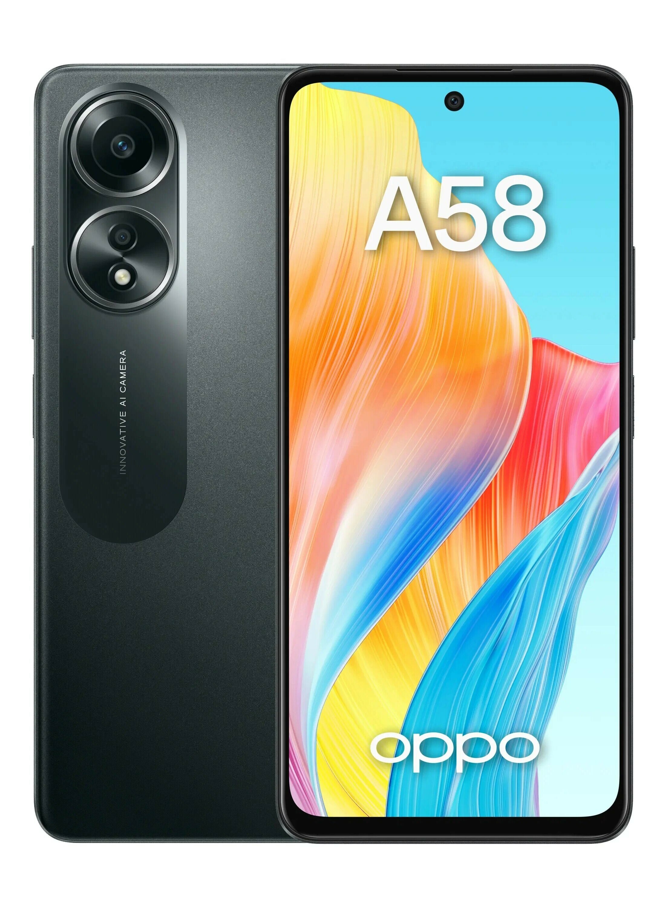 Смартфон OPPO A58 6/128 ГБ, Dual nano SIM, черный