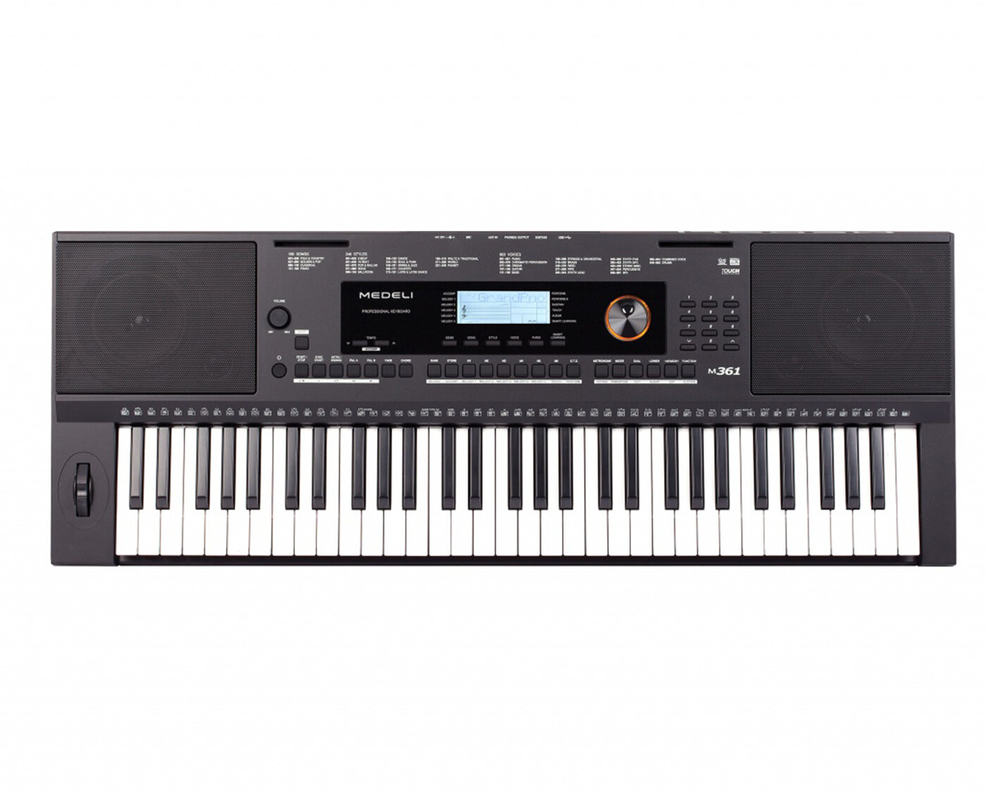 Синтезатор Medeli M-361, с активной клавиатурой и инновационной системой обучения с блоком питания в комплекте.