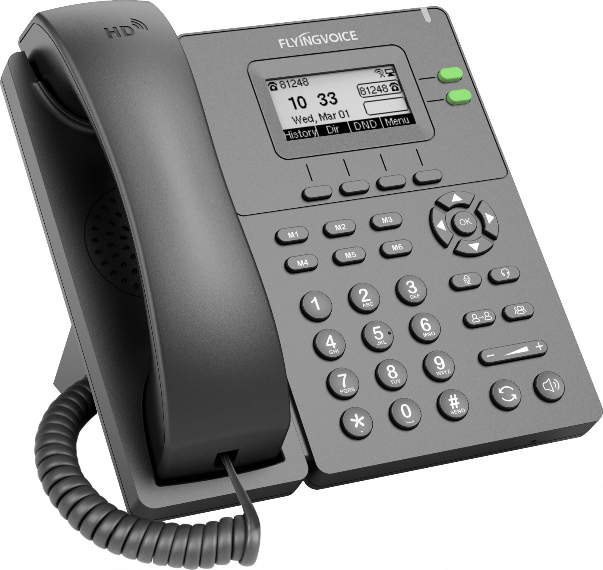 Телефон IP Flyingvoice P20G серый упак1