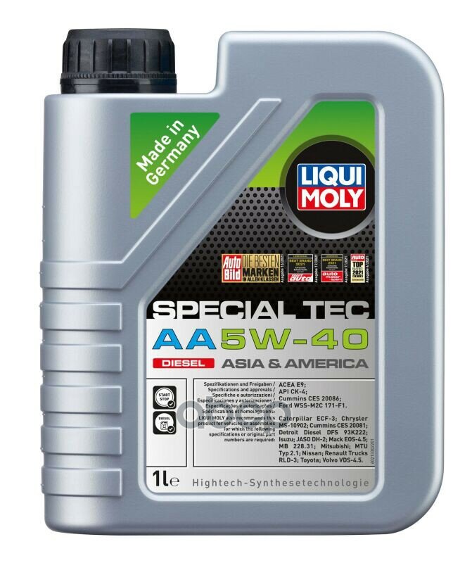LIQUI MOLY 5W-40 Special Tec Aa Diesel, 1Л (Нс-Синт.мотор.масло)