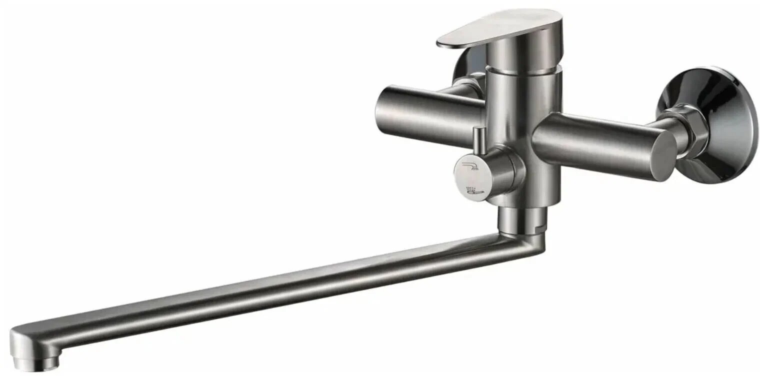 Haiba Смеситель для ванны с длинным поворотным изливом и переключателем в корпусе душевая лейка нержавеющая сталь