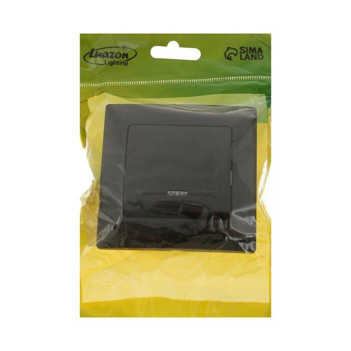 фото Выключатель Luazon Lighting "Антей", 10 А, 1 клавиша, с подсветкой, скрытый черный