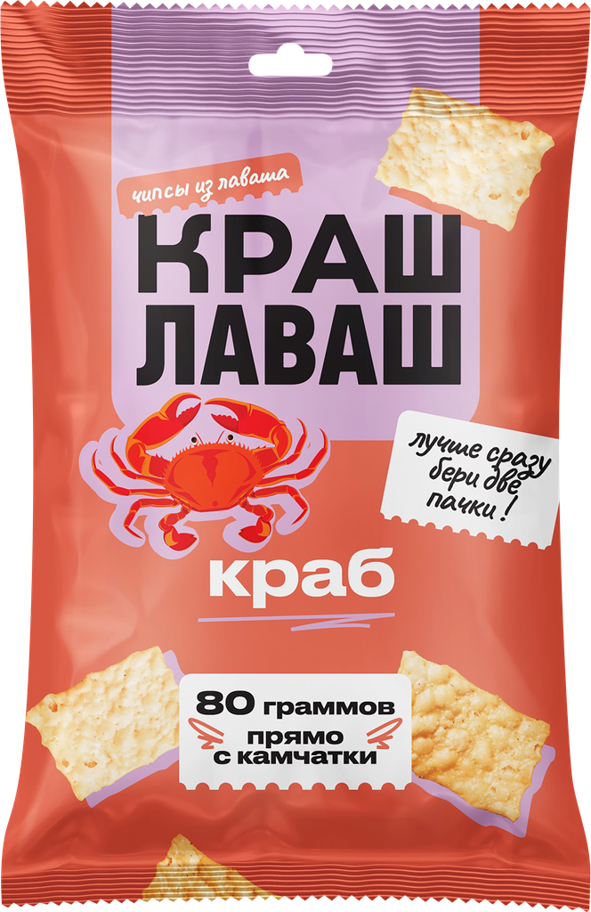 Чипсы из лаваша краш лаваш со вкусом краба, 80г