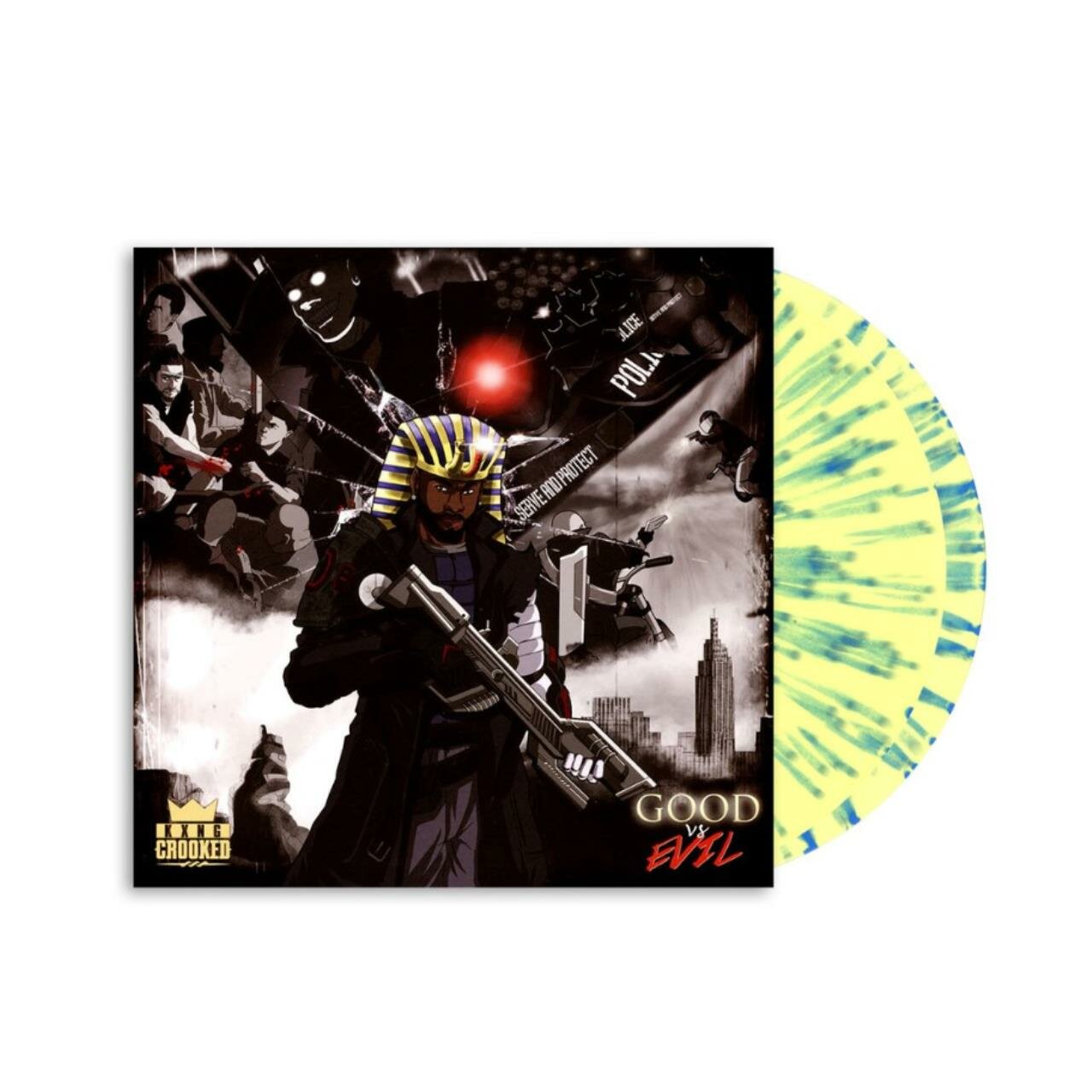 Виниловая пластинка KXNG Crooked - Good Vs Evil (Yellow w/ Blue Splatter)