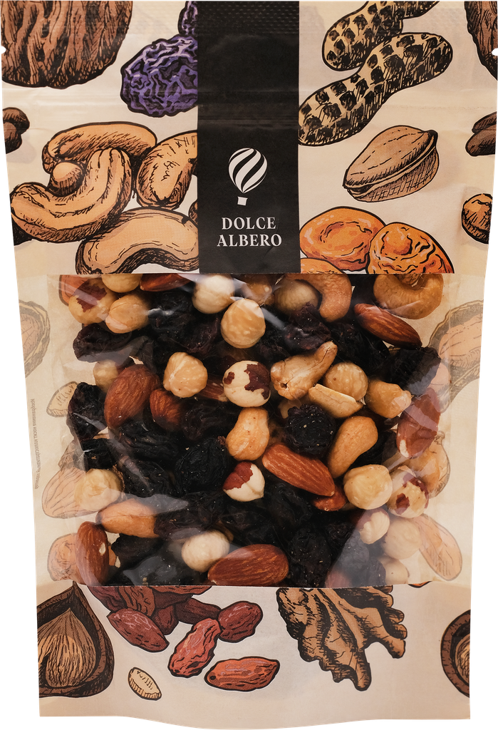 Смесь фруктово-ореховая DOLCE ALBERO жареные орехи и изюм, 150г