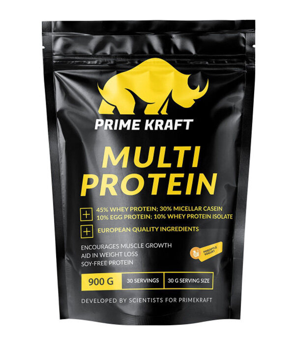 Многокомпонентный протеин Multi Protein Prime Kraft 900 г (Молочный шоколад)