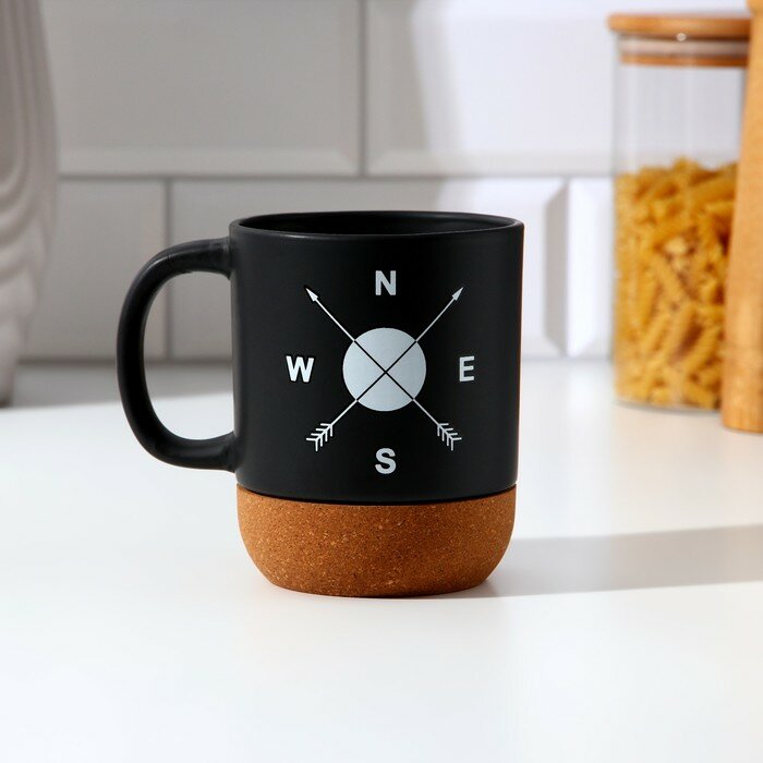 фото Кружка с пробковым дном «Стороны света», 400 мл