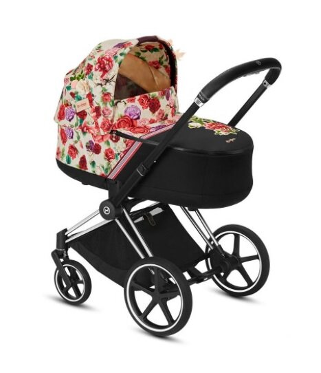 Коляска-люлька (Компл) CYBEX Priam III FE Spring Blossom Light/Chrome Black