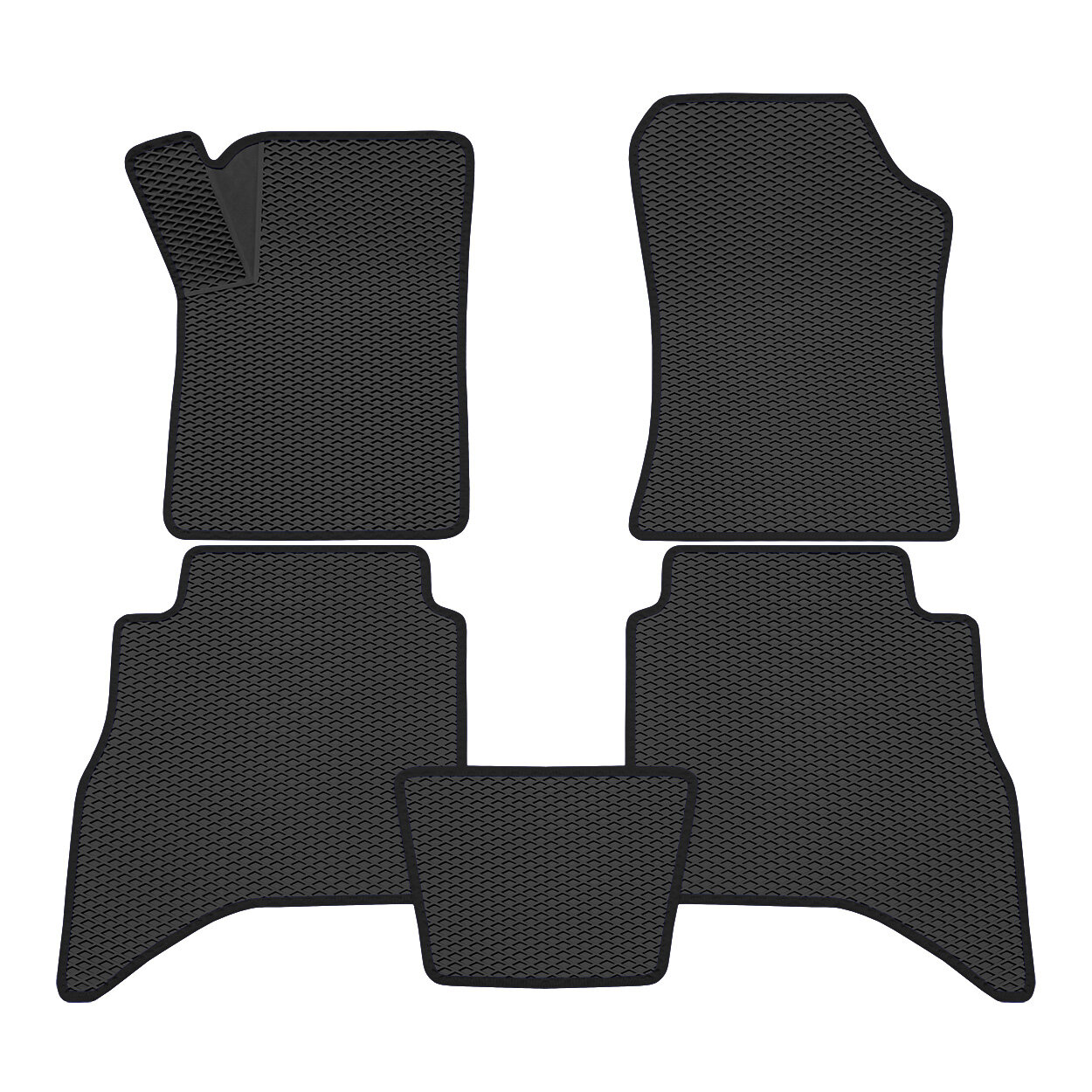 фото Коврик салонный 3D EVA Ромб резиновый (черный) для Great Wall Poer (19-Н.В.) Черный кант