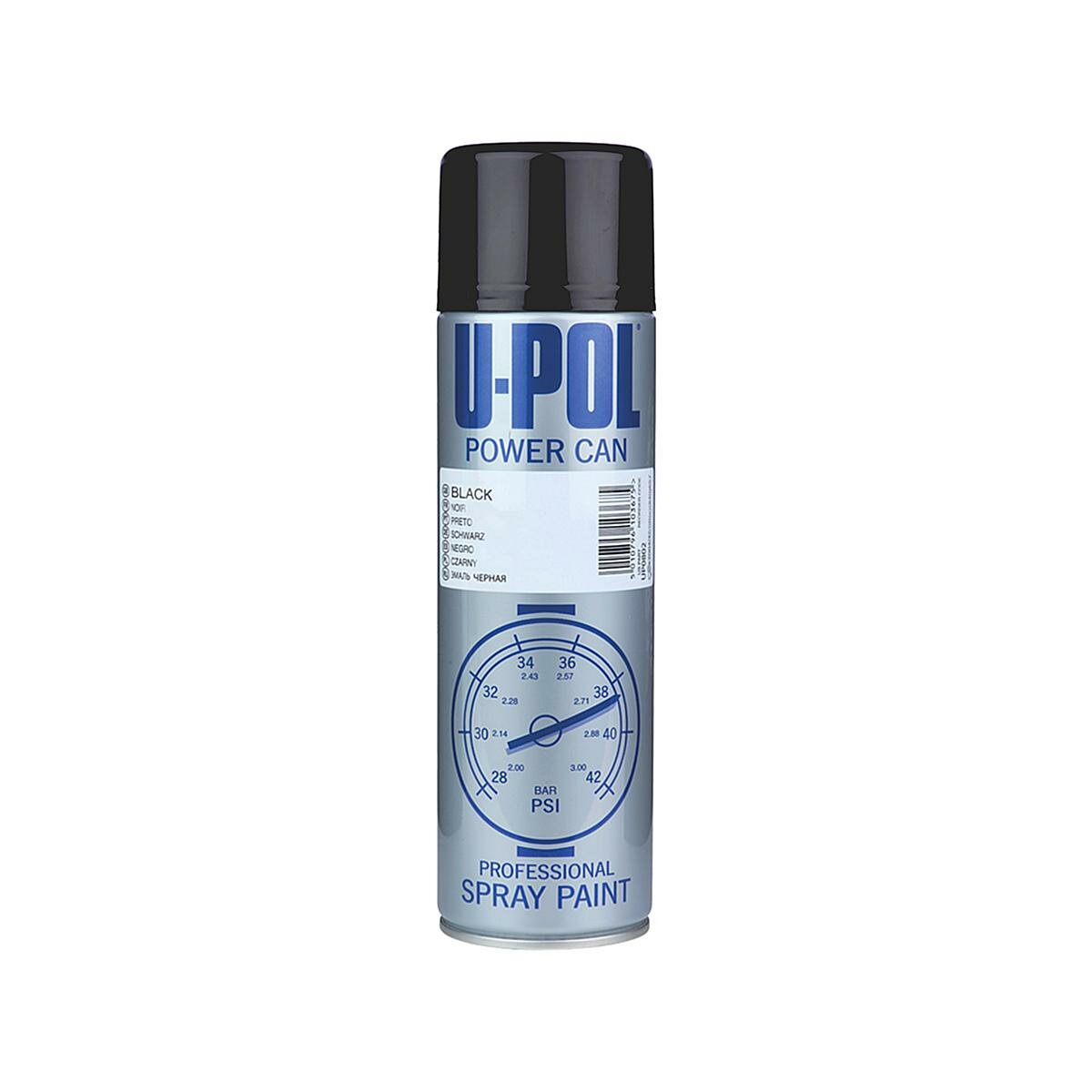 U-POL PCGB/AL Power Can Gloss Black Эмаль глянцевая (черный) аэрозоль 500 мл.