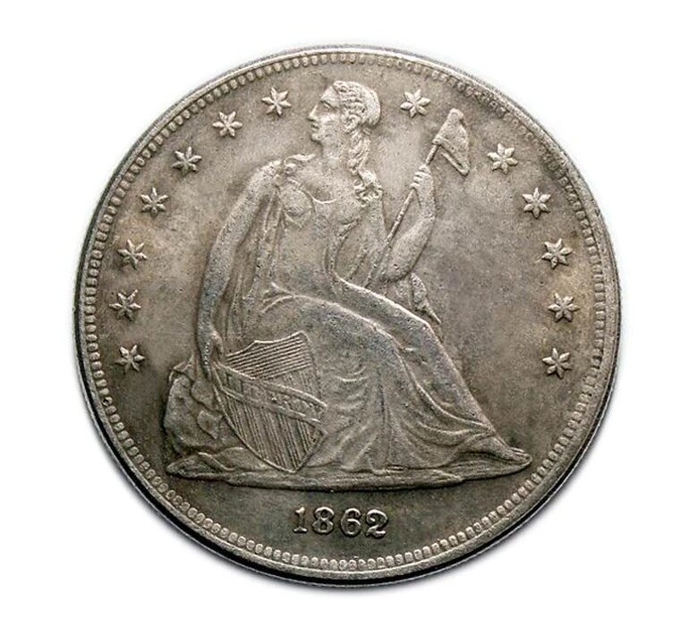 Серебряный Доллар 1862 года США Liberty копия арт. 17-4865
