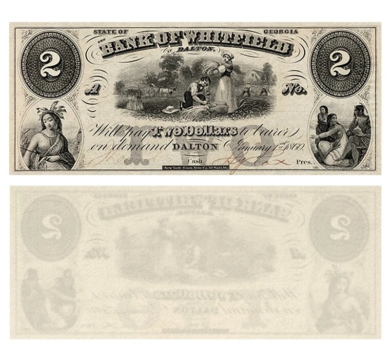 2 доллара 1860 США, Джорджия, Dalton, копия арт. 19-17805