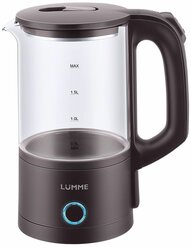 Чайник LUMME LU-4105 электрический стеклянный/ электрочайник, коричневый оникс