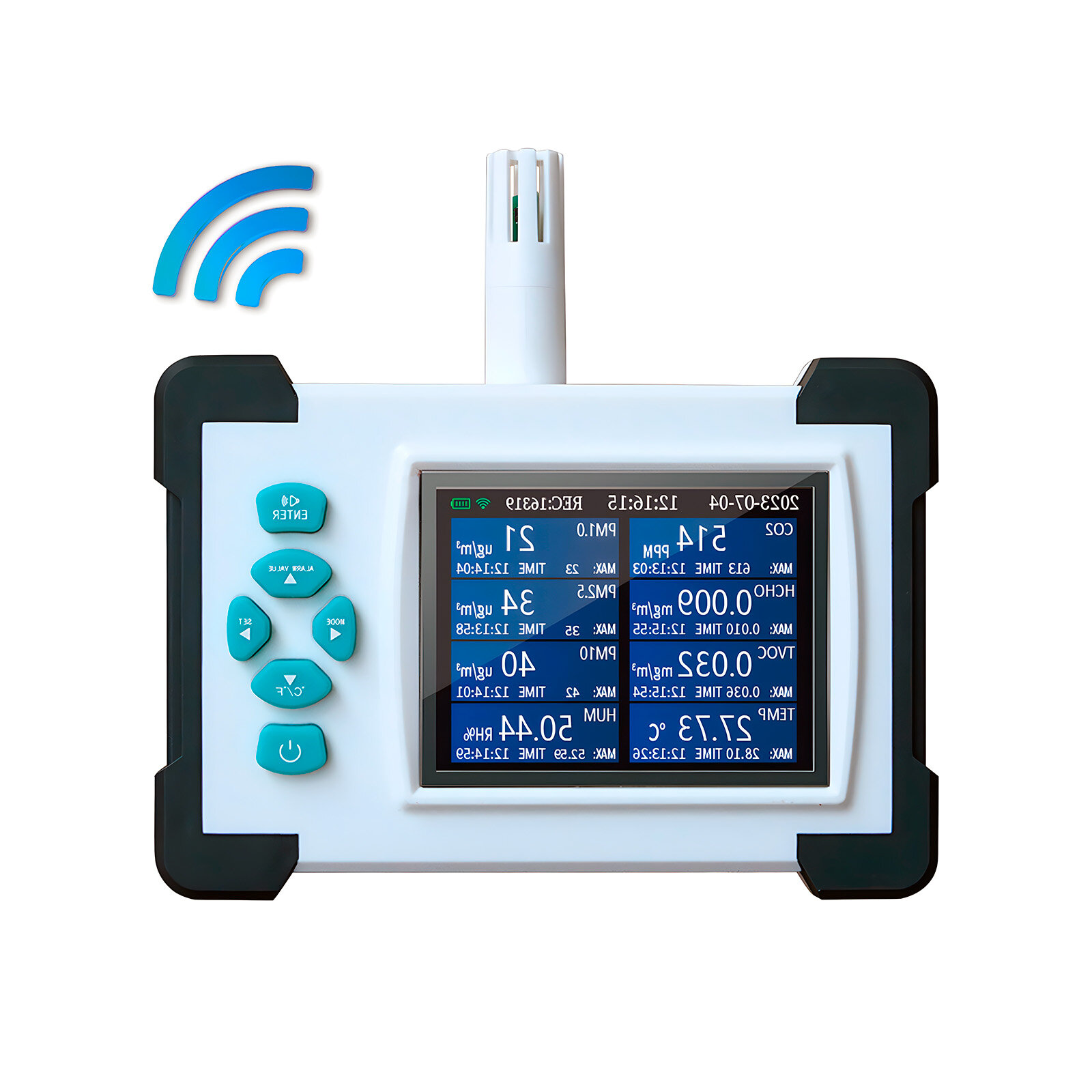 Многофункциональный Wi-Fi профессиональный датчик-анализатор качества воздуха HTI-HZ700-PRO (Wi-Fi) (E2060EU) 8 в 1 (умный анализатор воздуха)