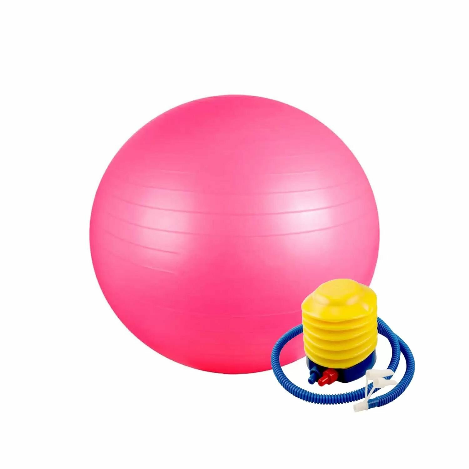 Мяч для фитнеса (фитбол) с насосом, 65 см розовый