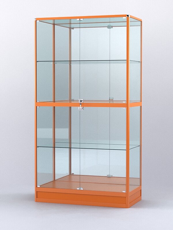 Витрина "алпро" №4-500-3 (задняя стенка - зеркало), Оранжевый 100 x 50 x 200 см