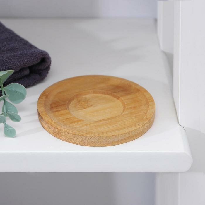 фото Мыльница бамбуковая, 0,9×9,5×9,5 см