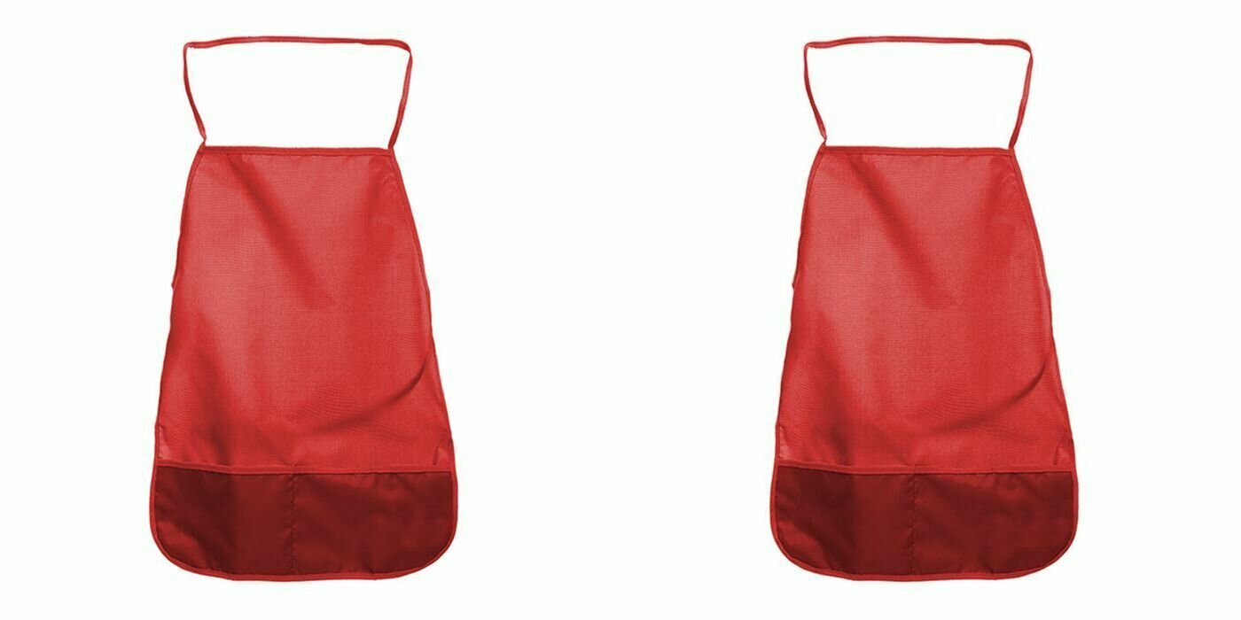 фото Creativiki Фартук для труда ткань, однотонный красный 3+, 2шт.