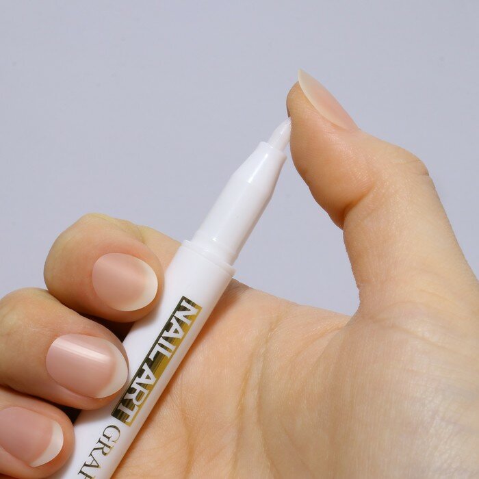 Маркер для дизайна ногтей, акриловый, 13,5 см, цвет белый - фотография № 8