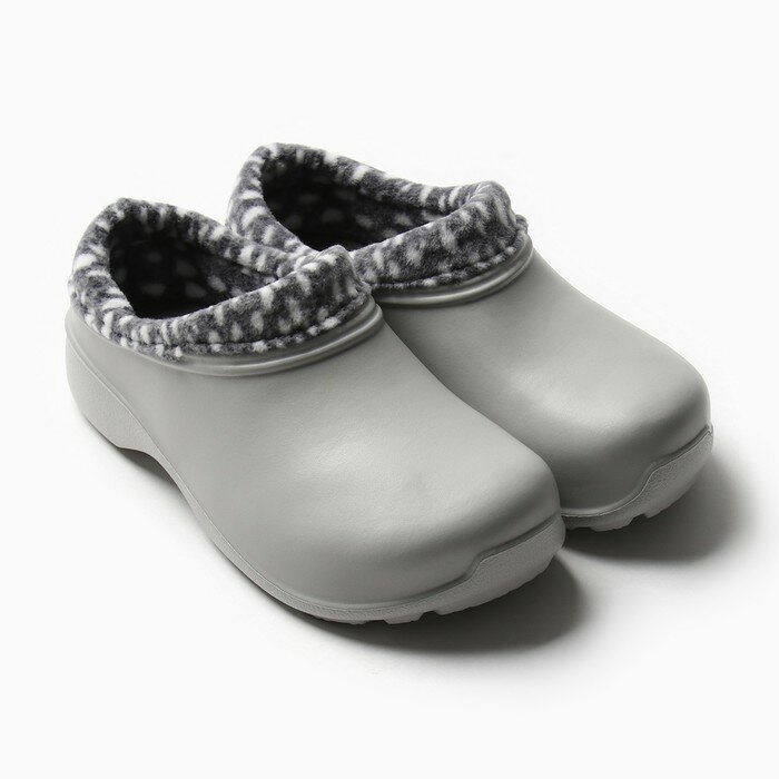 фото Галоши женские утепленные "Коро с отворотом" цвет дымчато-серый/росинка, размер 37