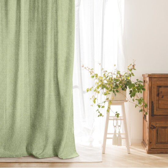 фото Штора Волшебная Ночь Рогожка Эвкалипт 165х270, 789095