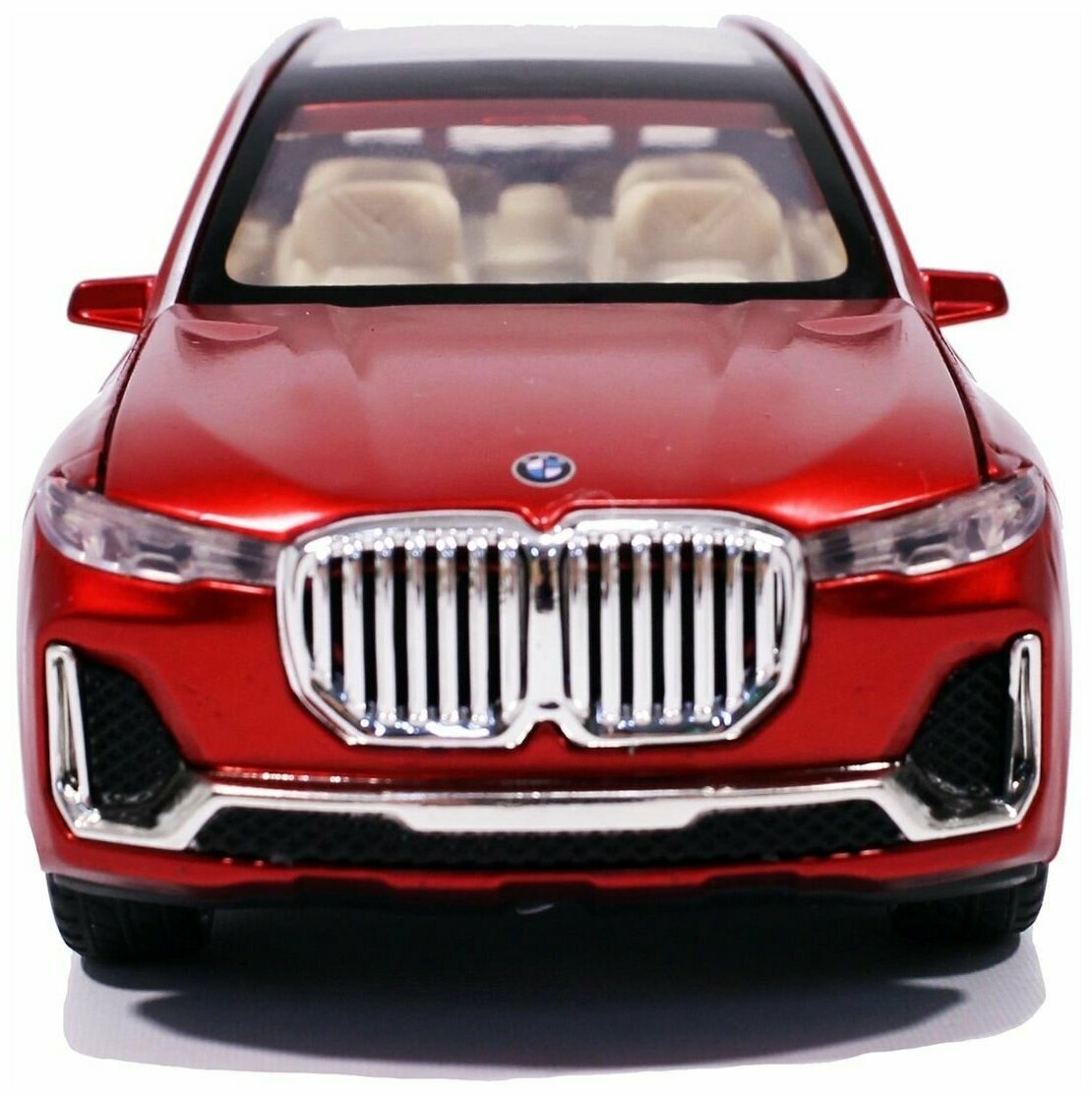 Коллекционная машинка игрушка металлическая BMW X7 для мальчиков масштабная модель 1:24 красная