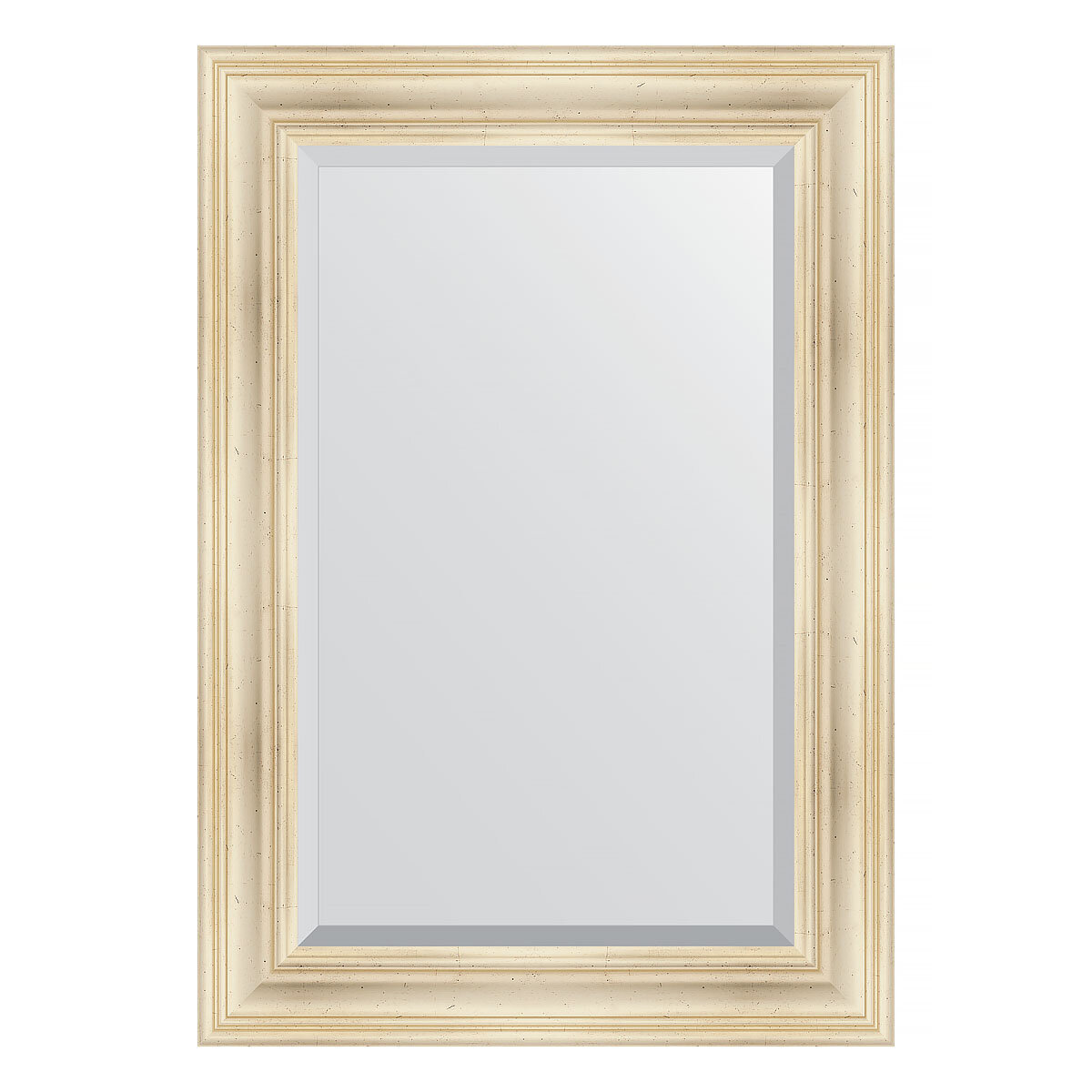 Зеркало Evoform с фацетом в багетной раме травленое серебро 99 мм, 69x99 см - фото №1