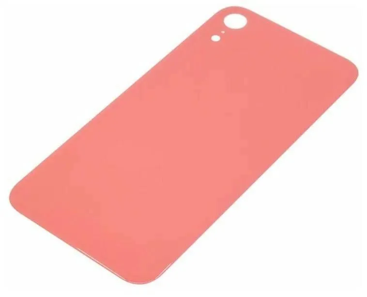Задняя крышка для iPhone Xr Коралловый (стекло широкий вырез под камеру логотип)