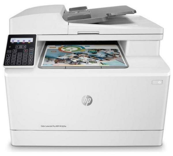 МФУ лазерный HP Color LaserJet Pro M183fw, A4, цветной, лазерный, белый [7kw56a] - фото №1