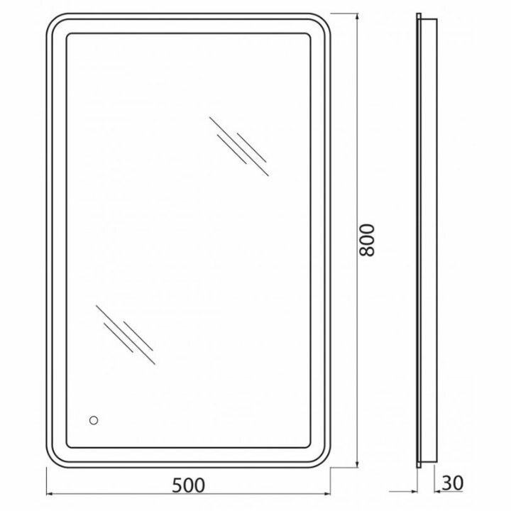 Зеркало BelBagno SPC-MAR-500-800-LED-TCH - фото №2