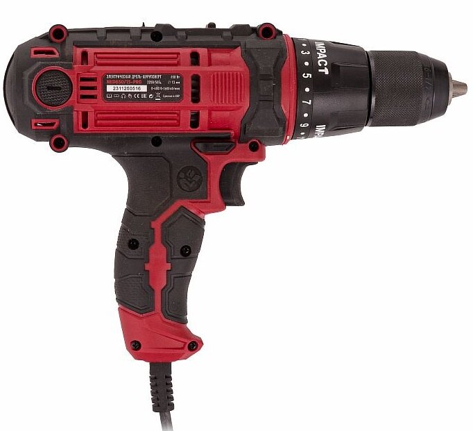 Дрель-шуруповерт сетевая ударная NUMBER ONE NED650/13-PRO, 650 Вт