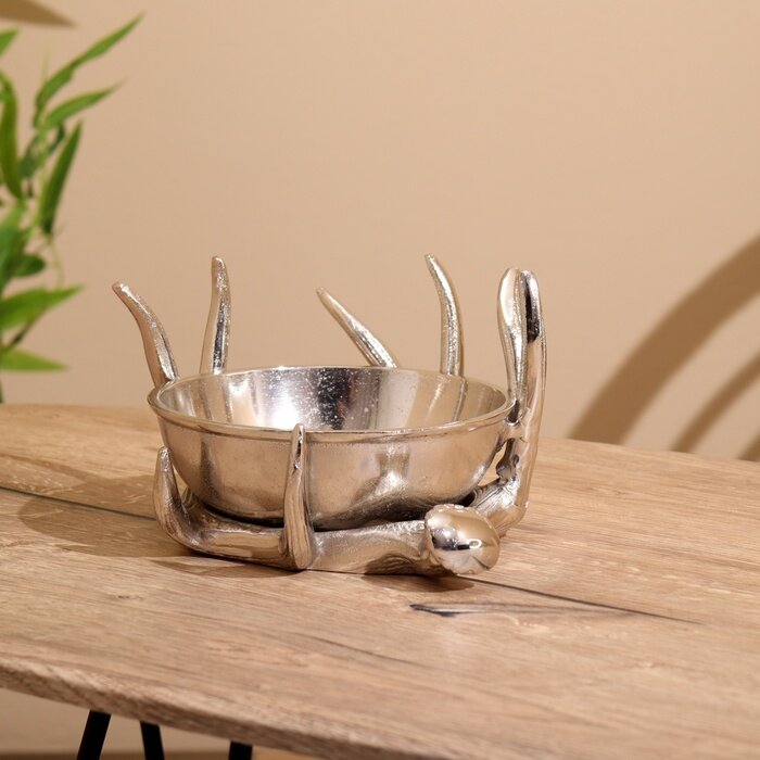 фото Блюдо "Рога" алюминий 22х22х13 см