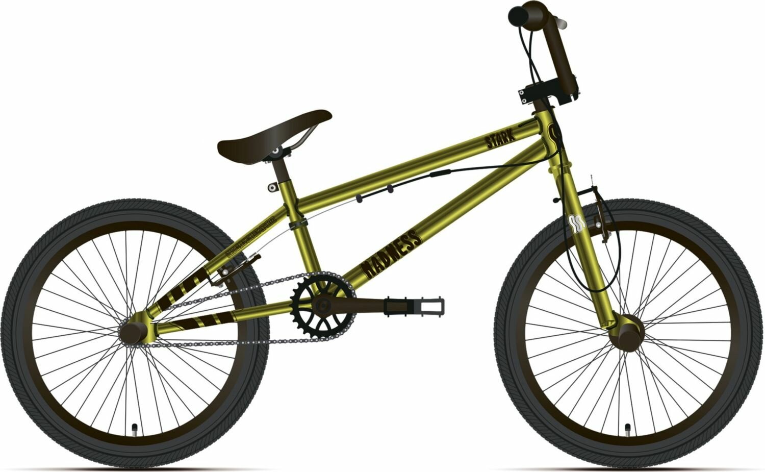 Велосипед Stark Madness BMX 1 (2024) (Велосипед Stark'24 Madness BMX 1 лимонный/черный/черный, HQ-0014141)