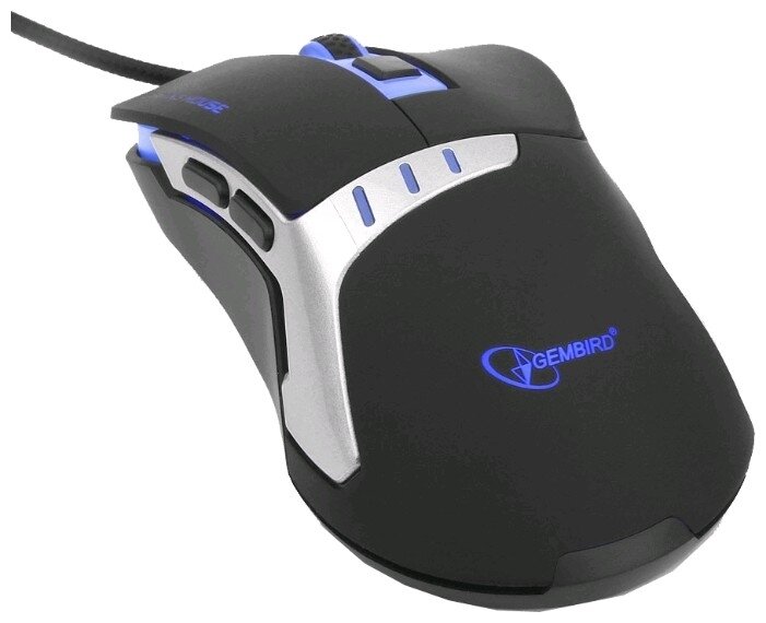 Мышь игровая Gembird MG-520 USB 5кнопок+колесо-кнопка 3200DPI 1000 Гц подсветка программное обеспечение для создания макросов