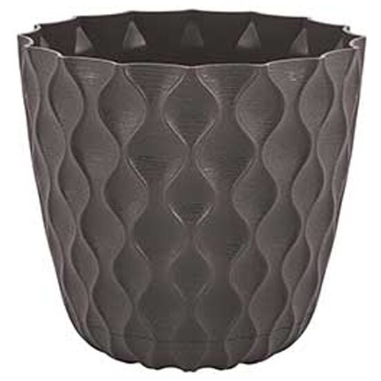 фото Горшок Ingreen Wave для цветов D145мм 1,4л с дренажной сетк./съемн. поддон горький шоколад (IG650110011)