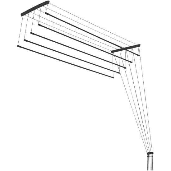 Сушилка потолочная Anyday EURO PREMIUM для белья, усил. 5 пр. 1,6 м, черная 005424