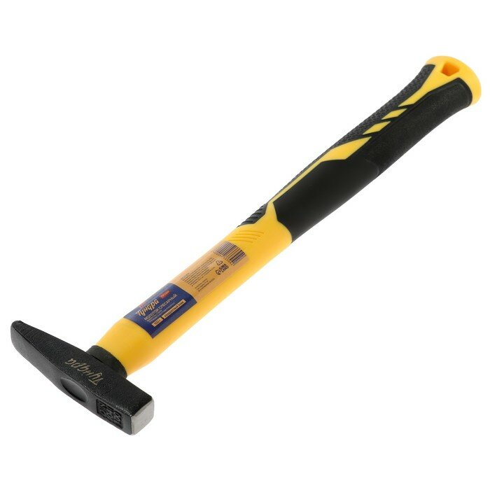 фото Молоток слесарный профи, квадратный боек, фиберглассовая 3К рукоятка, 100 г