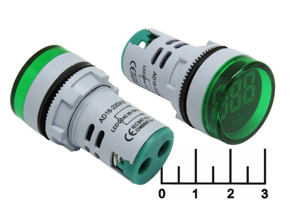 Частотомер 20-75Гц AC AD16-22DHZ зеленый 22м (28мм)