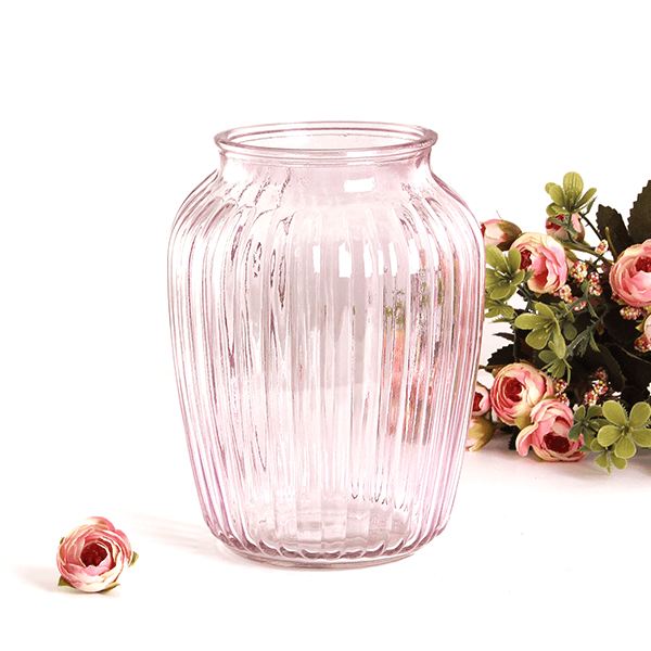 фото Ваза Линда 14х20 см прозрачная сиреневая