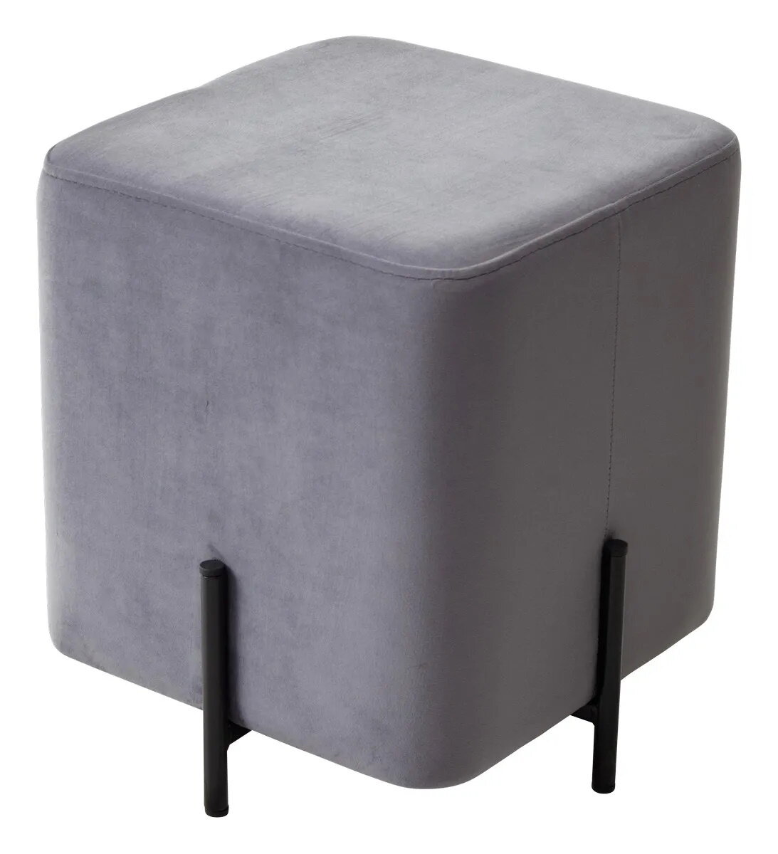 фото Пуф для гостиной феликс квадратный серый #27, велюр / черный каркас М-City