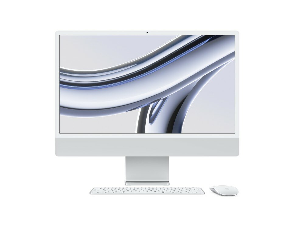 Apple iMac 24" (2023) M3 (8C CPU, 8C GPU, 8GB, 256GB SSD) MQR93, серебристый