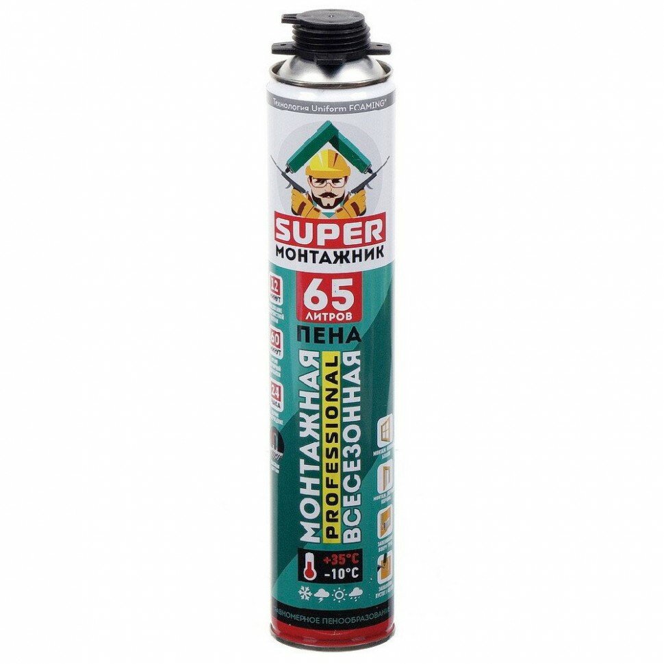 фото Пена монтажная профи Super монтажник 65 780 г(12)