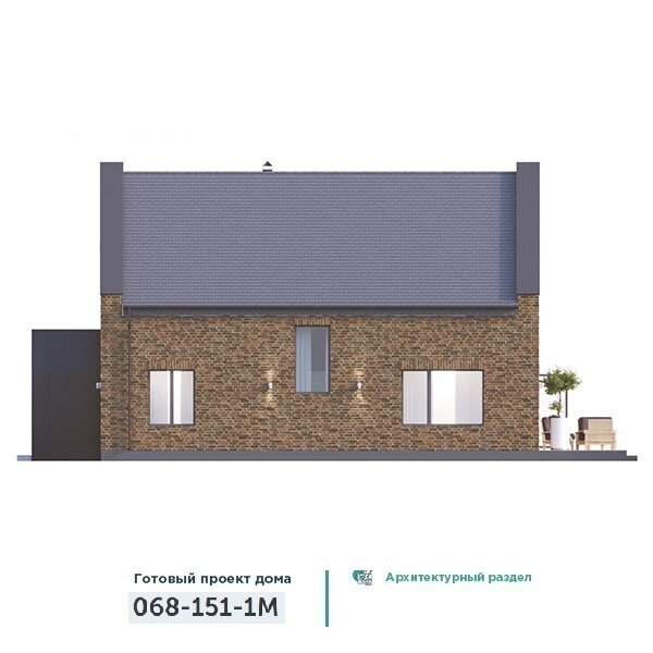 Проект барнхаус дома с отделкой в английском стиле 068-151-1М - фотография № 7