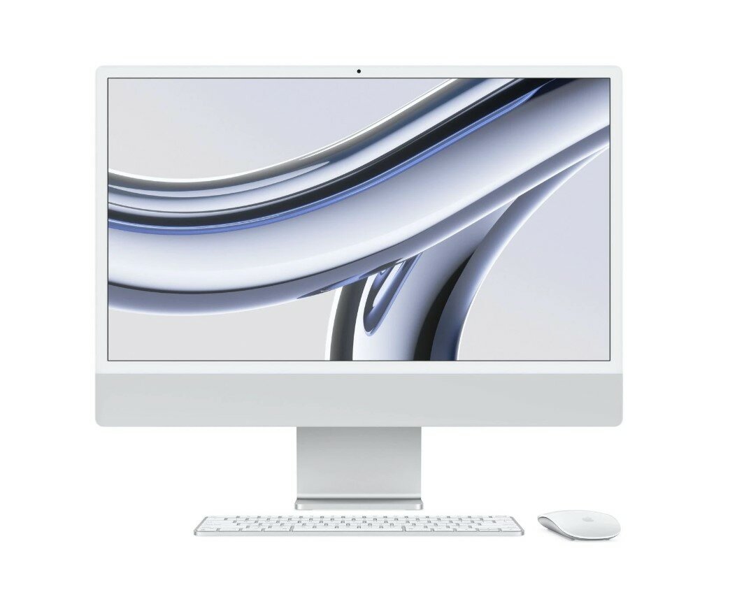 IMac 24” 4.5K Retina Apple M3 8C CPU 10C GPU/8GB/512GB SSD/Silver/английская раскладка
