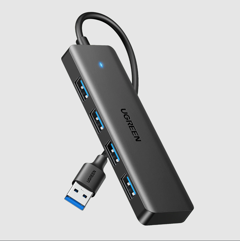 Хаб UGREEN CM219 (25851) 4-Port USB 30 Hub с портом питания USB-C Цвет: черный