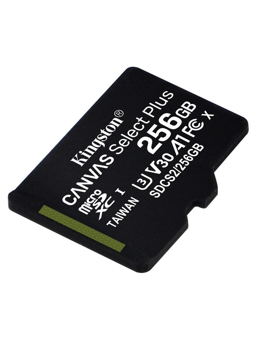 Карта памяти Kingston microSDXC 256 ГБ Class 10 V10 A1 UHS-I U3 R/W 80/80 МБ/с адаптер на SD 1  чёрный