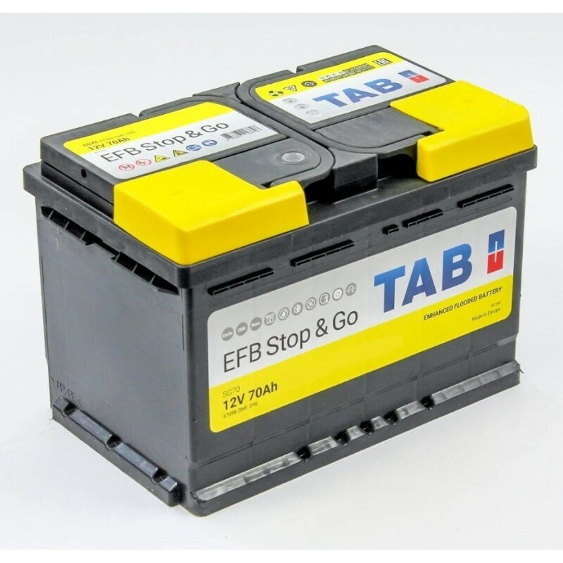 Автомобильный аккумулятор TAB EFB Stop & Go SG70 (212070) 70 А.ч Обратная полярность