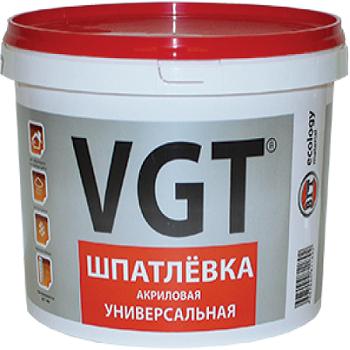 Шпатлевка Универсальная VGT 18кг до 7мм Акриловая для Внутренних и Наружных Работ / ВГТ Универсальная.