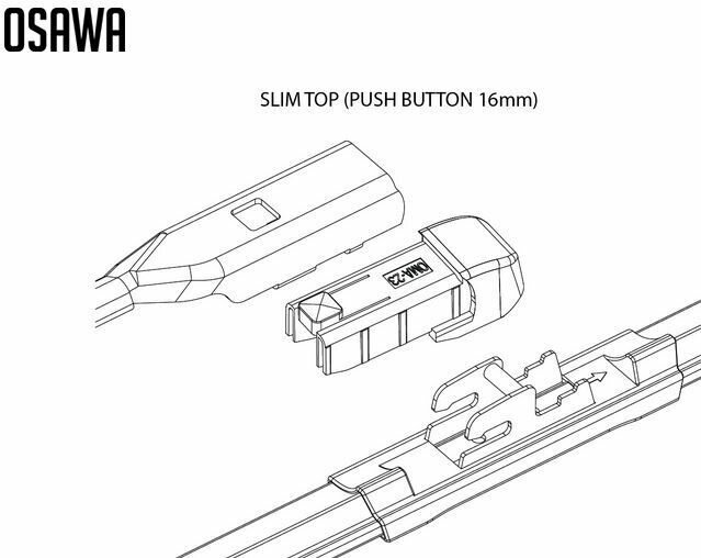 Зимние щетки стеклоочистителя Osawa для Volkswagen T-Roc I (2019-2023) (Narrow Push Button (16 мм) / Slim Top)