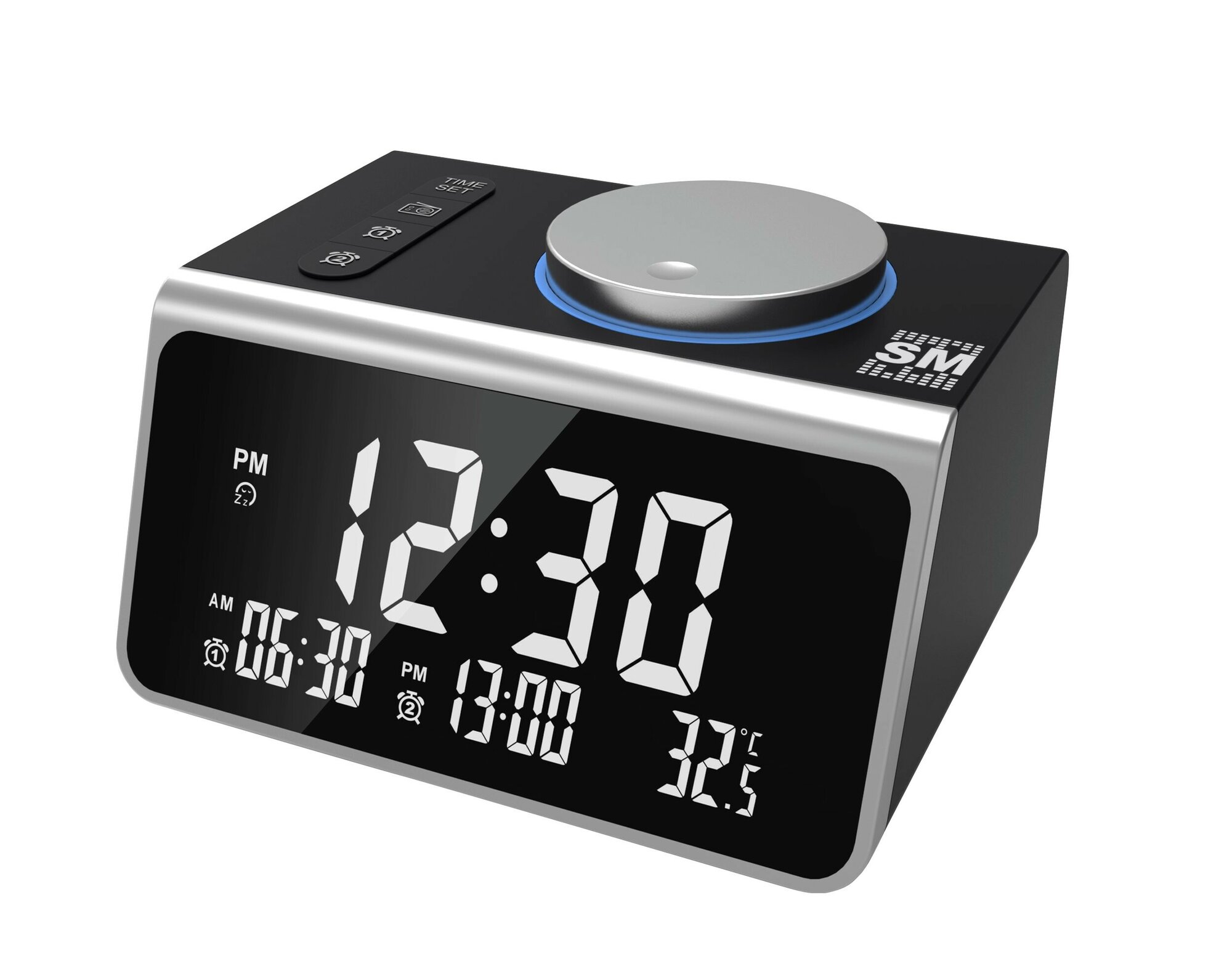 Часы электронные настольные с будильником FM радио термометром USB 11 х 8 х 6.2 см